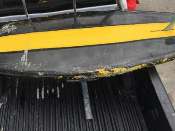 Underside of water ski