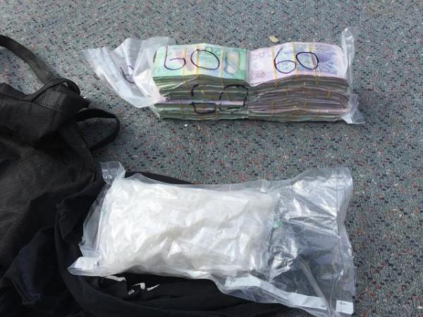 Methamphetamine and cash seized