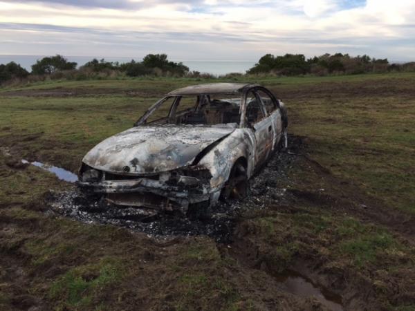 Burnt out car Kaitangata 