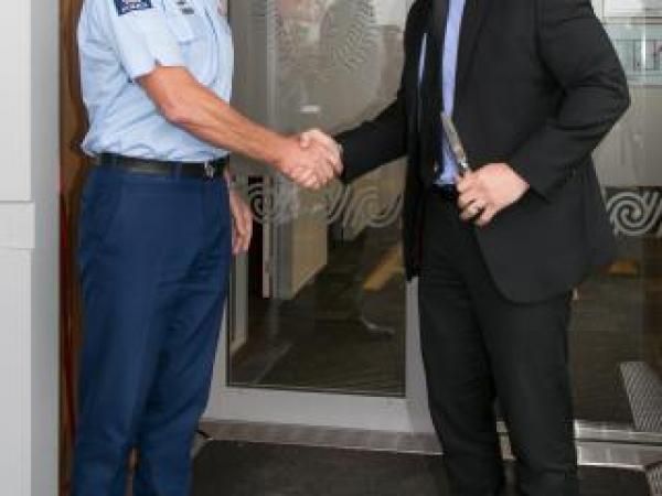 Police Commissioner Mike Bush and Police Minister Stuart Nash declare the facility open