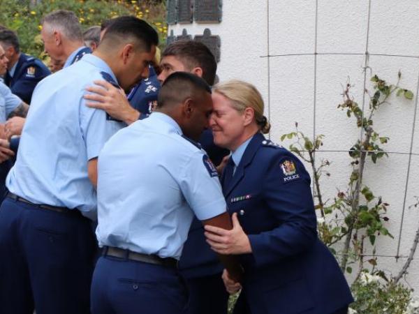 Wing 321 hongi General Manager Training Insp Scott Fraser and Acting General Manager Training Insp Sarah Stewart