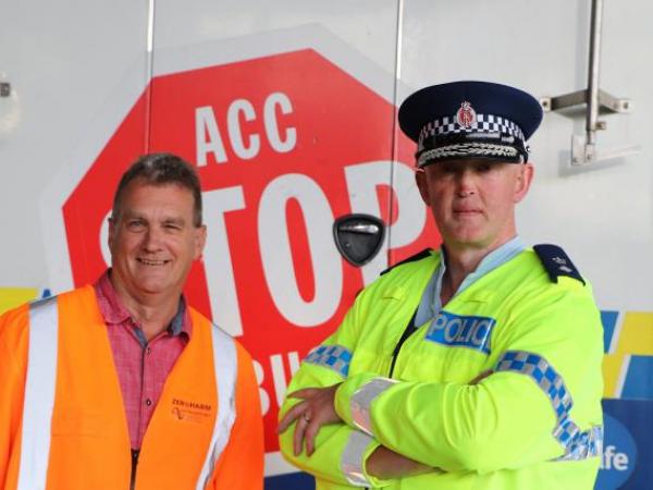 Supt Steve Greally and Harry Wilson NZTA