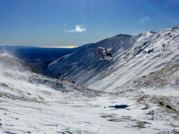 Weather conditions had improved dramatically as the rescue helicopter landed today.