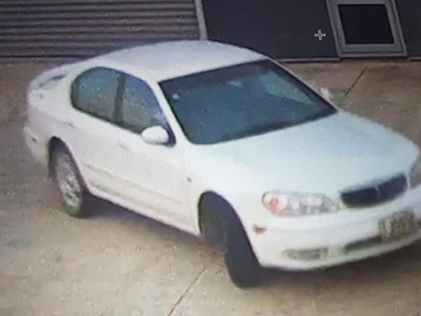 Police are seeking information on a white Nissan Cefiro. 