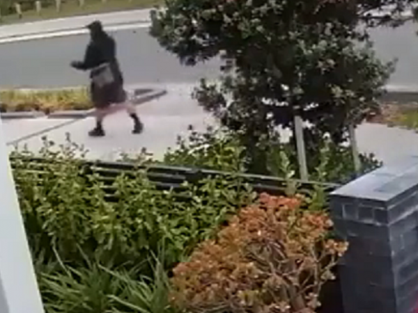 Police want to identify this man pictured on Bomb Point Drive in Hobsonville Point