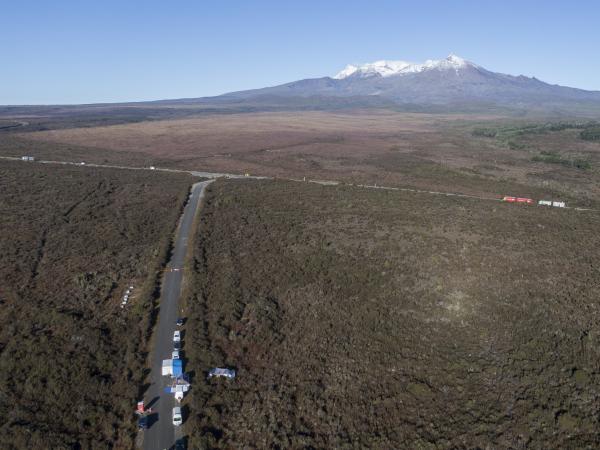 Aerial view of Rangipo Intake Road during last week's Police search