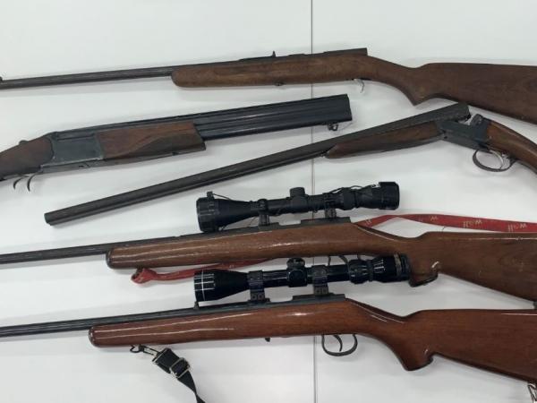 Firearms recovered from the search warrant
