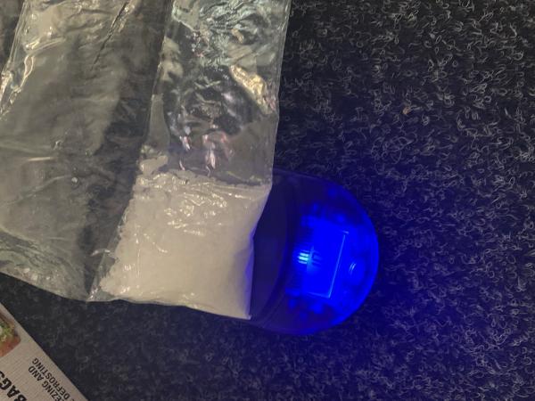 A bag of methamphetamine recovered during a search warrant. 