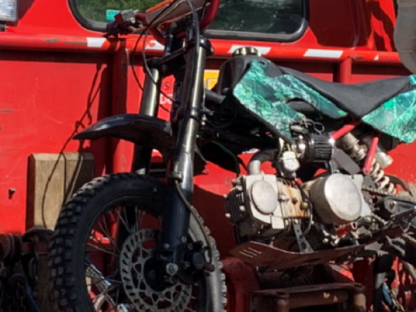 Seized dirt bike