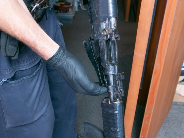 One of the firearms recovered by Police during the search warrant. 