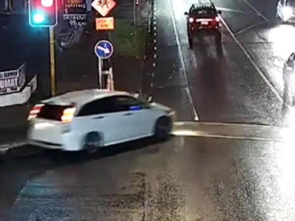 CCTV footage of a white Honda Stream the night of the incident