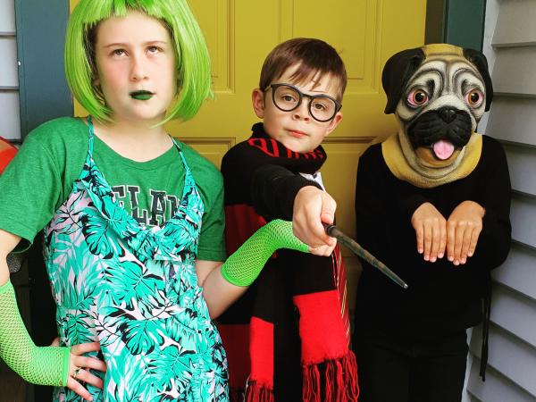 Children dressed up for Halloween