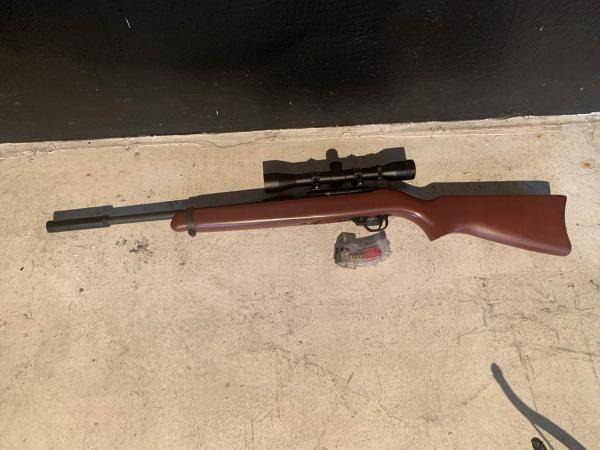 A firearm recovered during search warrants executed today.