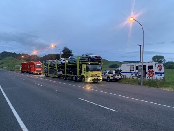 Trucks being checked during Operation Triangle
