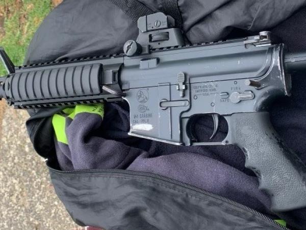 One of the firearms located during a search warrant