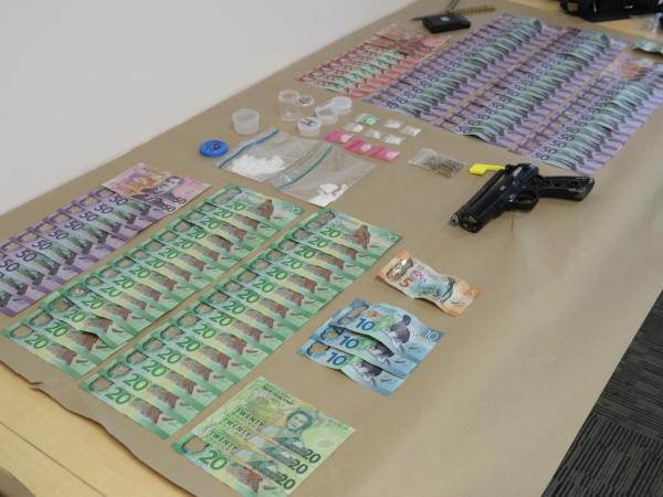 Cash, drugs and firearms seized today