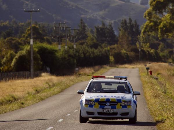 Police car on the road