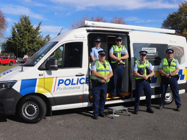 Eastern District staff with the new Mobile Road Safety Base