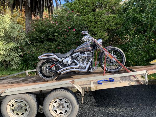 A Harley Davidson has been recovered from the address