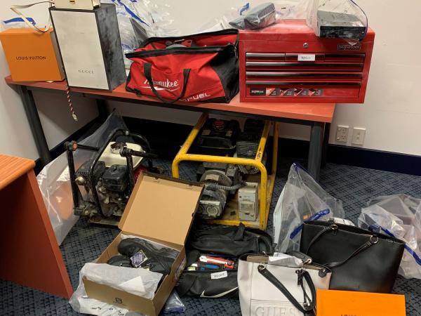 Stolen property recovered during search warrants