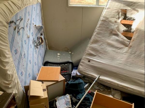 The offenders destroyed furniture inside the homes.  