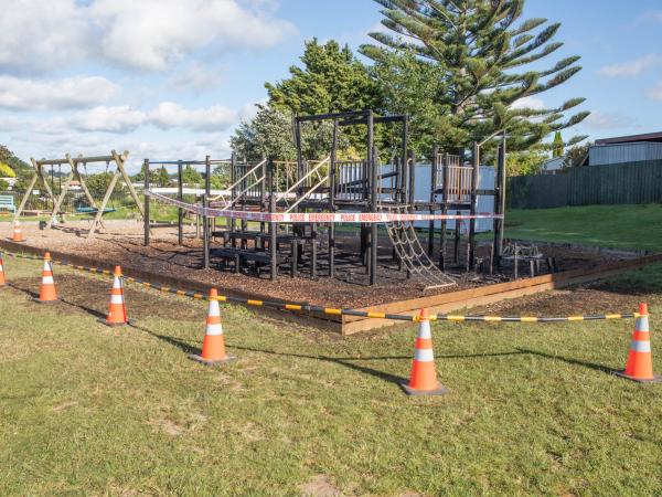 The burnt playground at Merivale School.