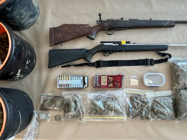 Items recovered by Police at a rural property in Counties Manukau
