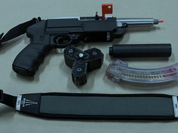 Seized firearm - cut down .22 Ruger rifle