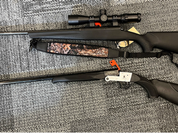 Seized firearms - hunting rifle and shotgun