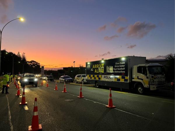 Rotorua Police operating a checkpoint