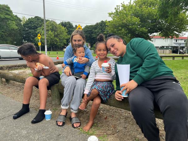Erin with her tamariki