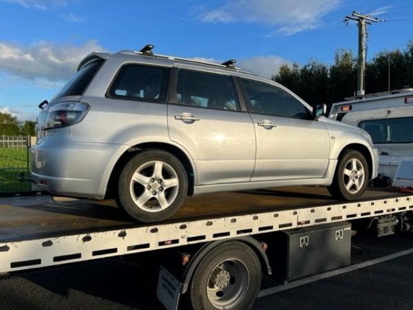 A silver vehicle seized by Police 