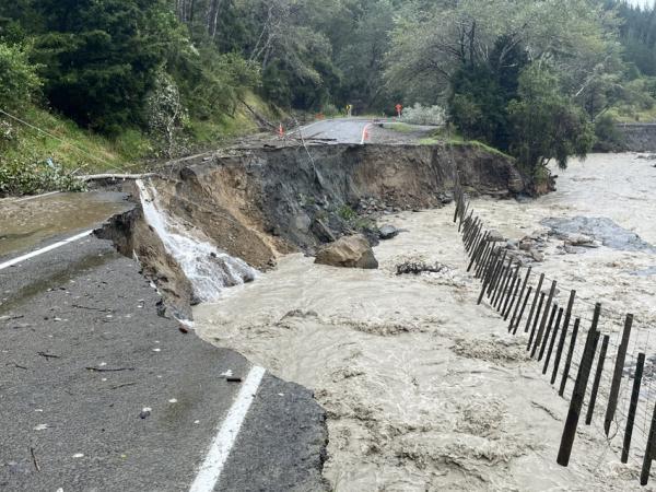 Washout north of Tokomaru Bay
