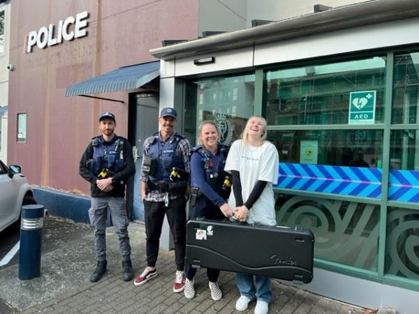 Isobella with Constables from the Tactical Crime Unit at Avondale Station