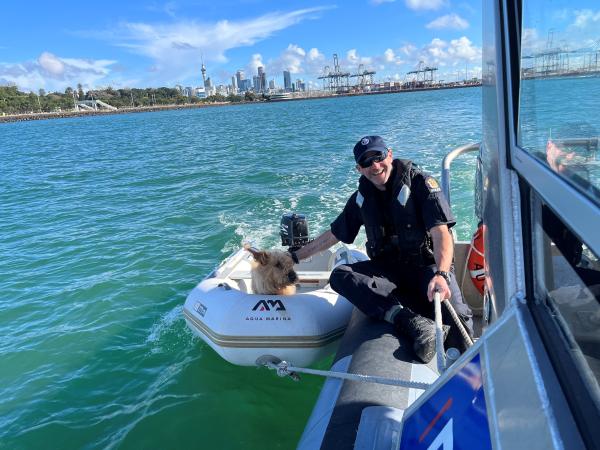 The Police Maritime Unit came to Huxley's rescue earlier today.