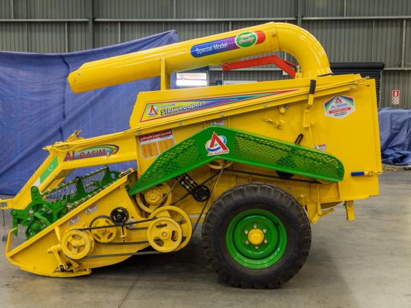 A wheat thresher machine. 