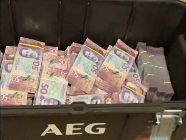Some of the cash seized
