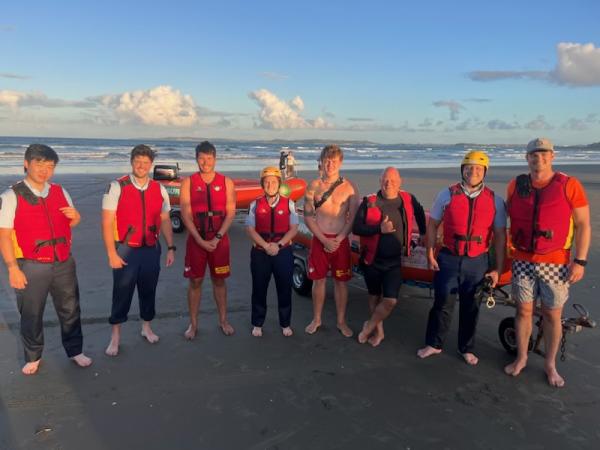 Police arrested a man with assistance from Ōrewa Surf Lifesaving Club.