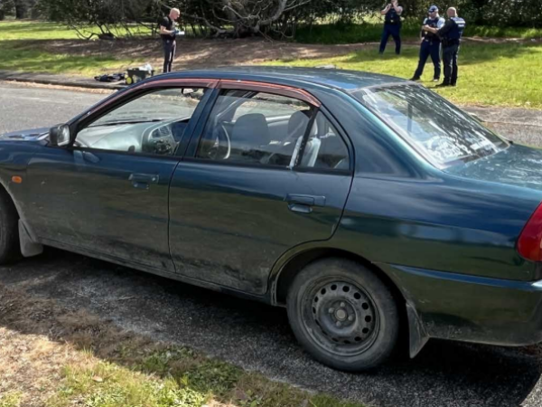 Police are seeking sightings of this green 1998 Mitsubishi Lancer