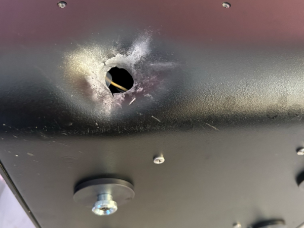 One camera appeared to have been hit with a bullet