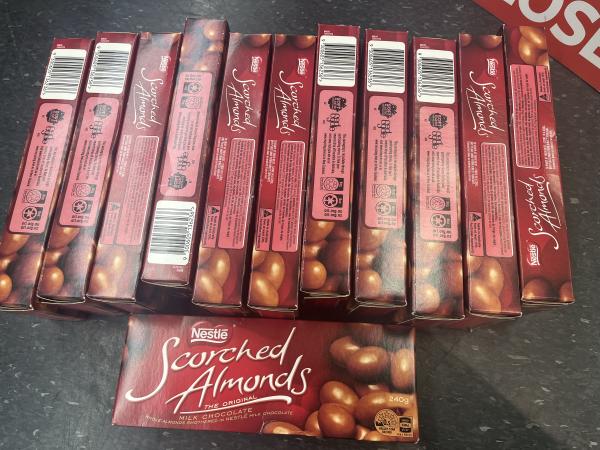 Sweet outcome: Police recovered 12 boxes of scorched almonds