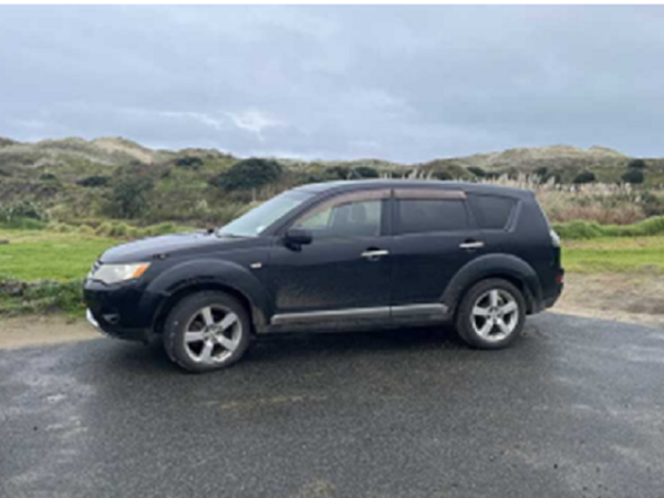 Police are appealing for sightings of this black Mitsubishi Outlander near Omamari Beach last week.