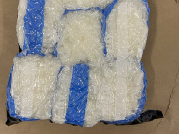 Police intercepted three kilograms of methamphetamine in the parcel