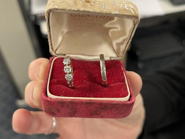 Police helped reunite these rings with their rightful owner. 