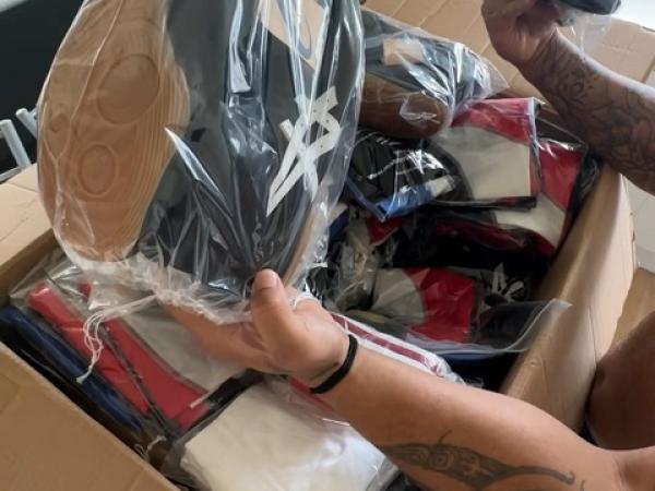 Police are looking to locate 30 wrestling uniforms, including shoes.
