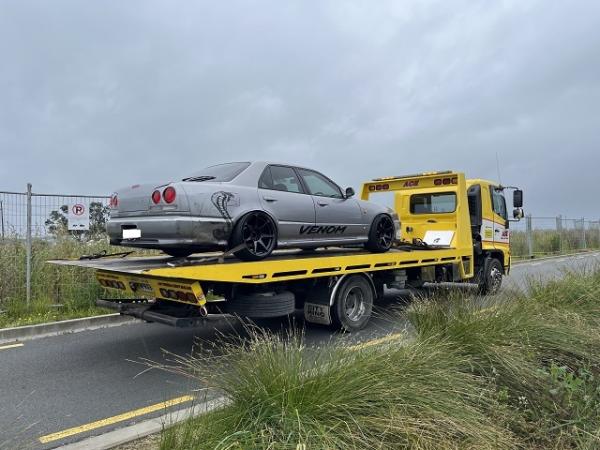 Police seized four vehicles as part of a gang event.