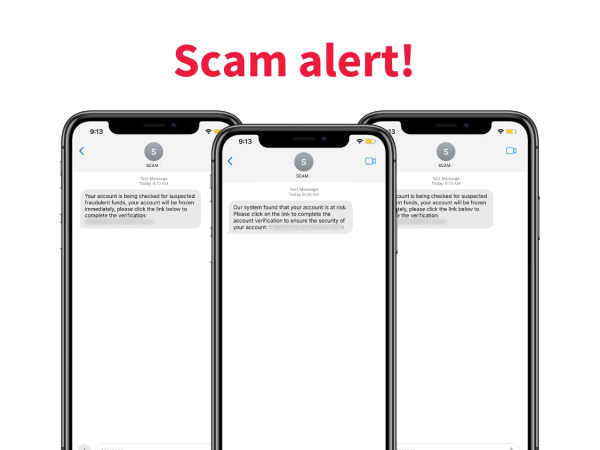 Examples of scam text messages