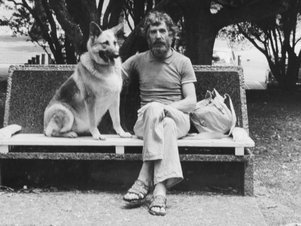 Simon Buis with family dog