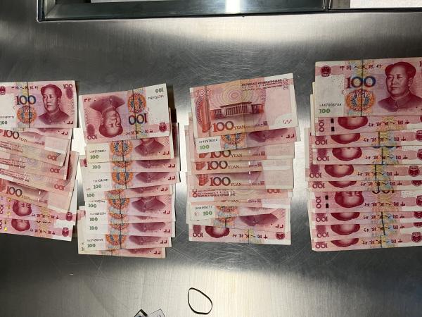 Money seized as a result of the three arrests. 