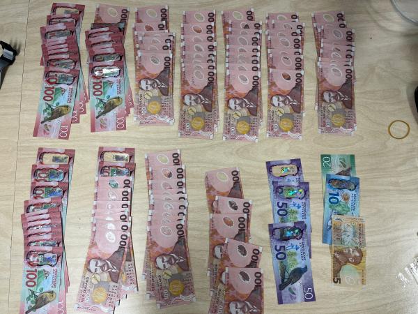 Money seized as a result of the three arrests. 